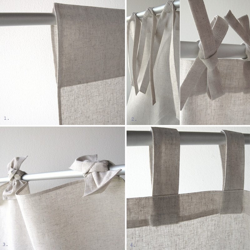 Linen curtain panel Custom top and color Window treatment  by Lovely Home Idea