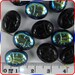 Scarab Beads 10mm x 14mm Czech Glass - Black AB (12)