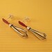 Kitchen Soup Stirrer Earrings Sterling Silver Red Enamel Statement Cool Funny Modern Minimalist Design Post Miniature Earrings Chef Jewelry
