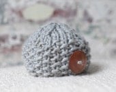 Newborn Baby Button Hat for Photographers - Driftwood w/ Button