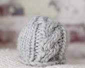 Newborn Cable Knit Hat for Photographers - Cable Driftwood