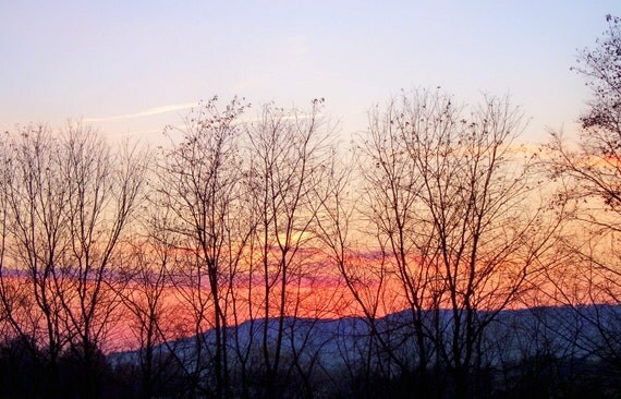 Mountain Sunset in November, Lewisburg, WV--8 x 10 fine art photo, signed