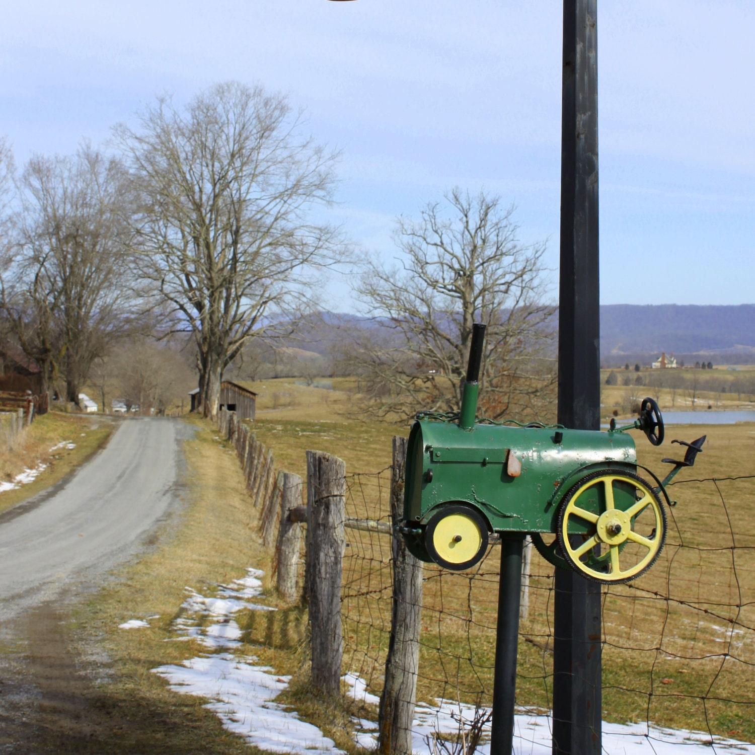 Tractor Mailbox, near Lewisburg, WV, 5 x 7 fine art photo, signed