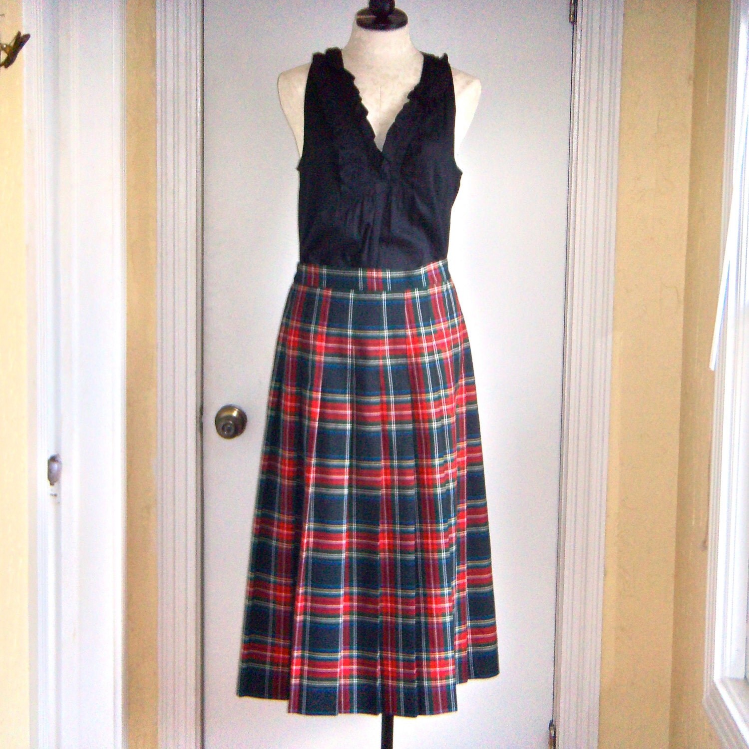 Plaid Pleated Skirt