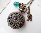 Alice in Wonderland Pocket Watch  Necklace