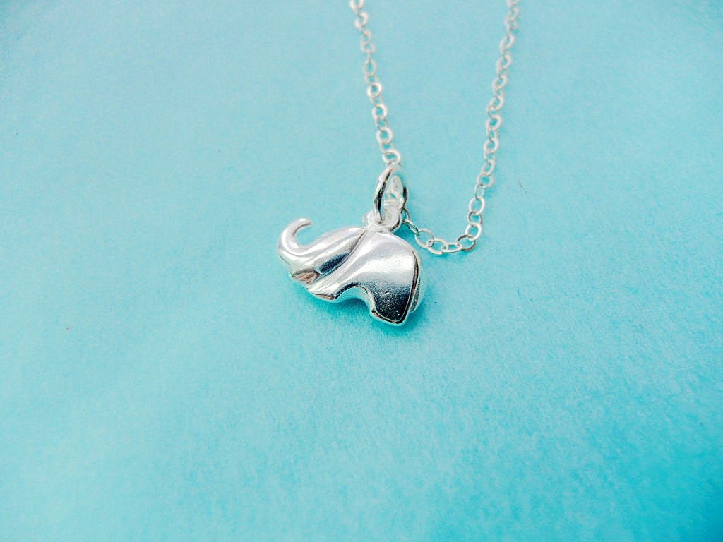 Tiny elephant necklace in Sterling Silver