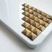 Bronze Studded Pyramid White iPhone 4 4S Studded Hard Phone Case