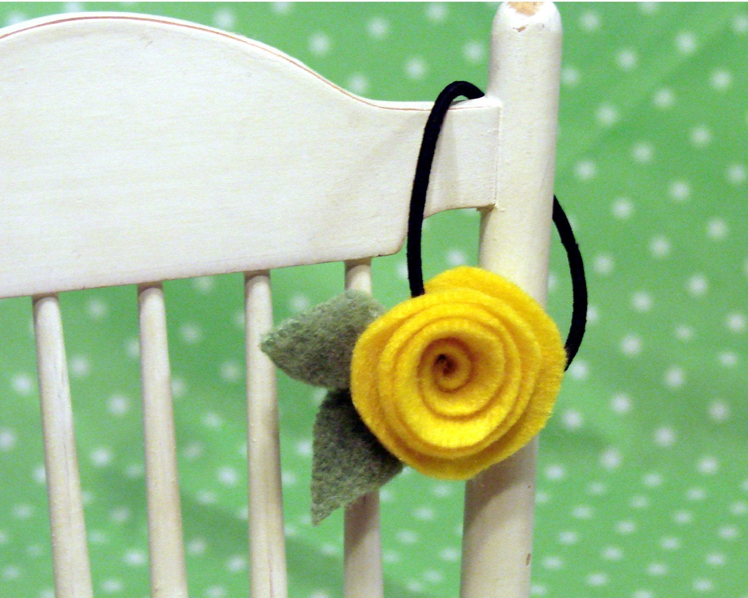 felt rosette ponytail holder