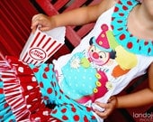 Unique and Original Boutique Quality Circus Clown Tank Top and Triple Ruffle Capri--12mos-5T
