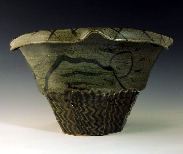 stoneware thrown and altered vase