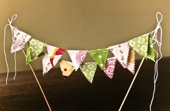 Cake Topper, Mini Banner, Decoration for Wedding, Birthday Party, Baby Shower Il_570xn