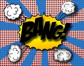 Pop Art Print - "Bang"  sounds from the vintage Batman comics- 8x10
