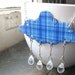 Spring Necklace Rain Drops Jewelry Cloud Royal Blue Skies Raindrop with Plaid and Crystals