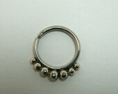 7 Balls progressive nose hoop 14k White Gold 18 gauge