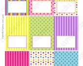 INSTANT DOWNLOAD diy Candy Shoppe Birthday Party  PRINTABLE Tent Cards pink green blue yellow orange  candyland -Cupcake Express
