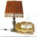 Table Lampshade Custom Handmade Design Pleated Burnt Orange with Beaded Fringe