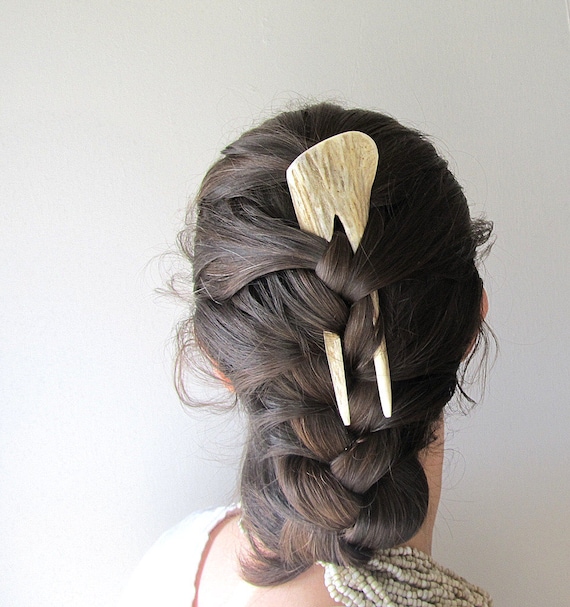 Elk Antler Hair Comb Hair Fork Statement Hairpiece Tribal Fashion