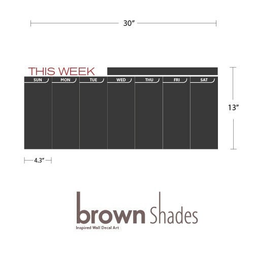 Chalkboard Weekly Planner - FREE Chalk ink pen,  Wall Decal, Wall Chalkboard Decal.
