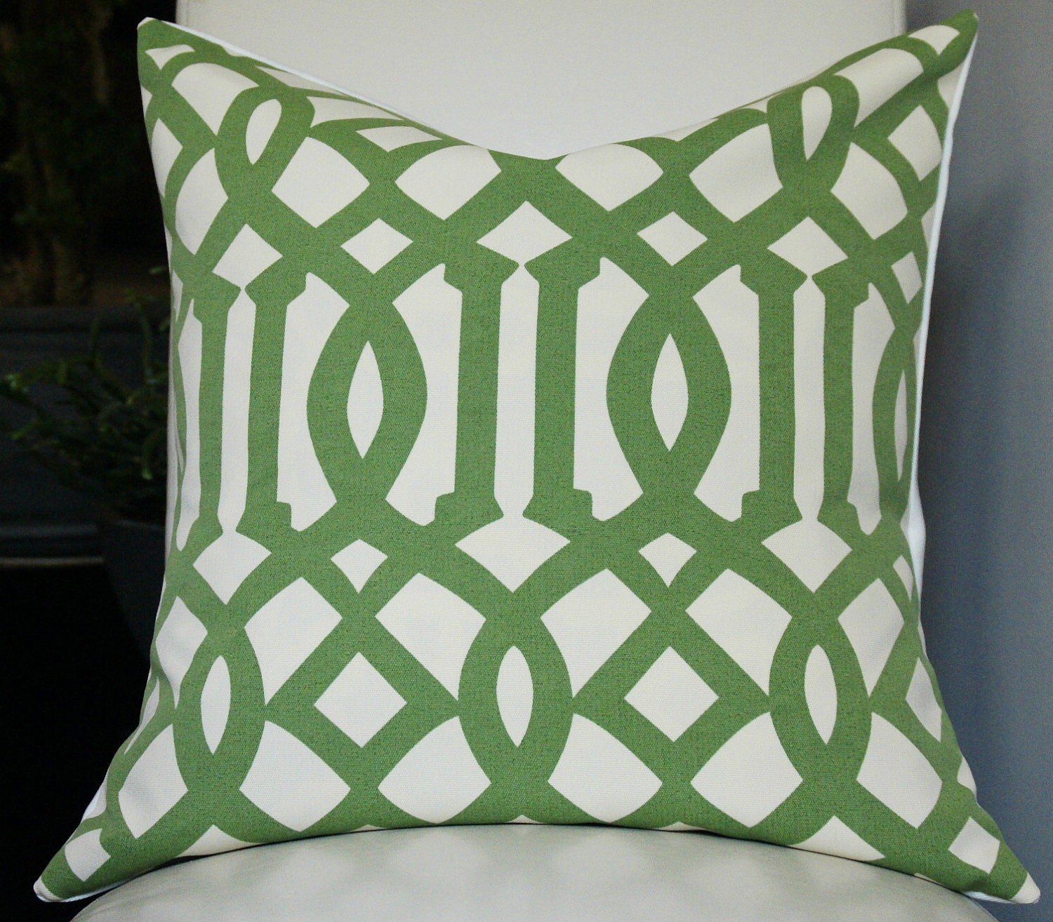Kelly Wearstler Green Trellis Pillow Cover - 20x20 - Geometric Pillow - Green Pillow - Trellis Pillow