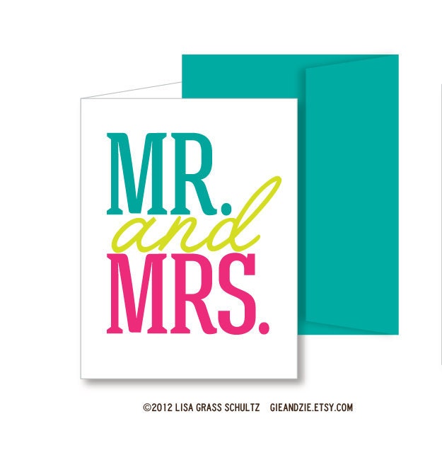 Mr. and Mrs. Wedding A2 Greeting Card