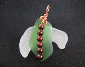 Wire Wrapped Green Sea Glass Pendant