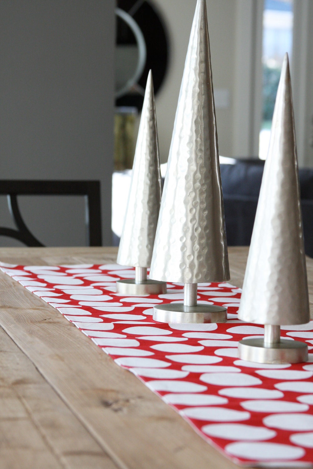 Table Runner: Red with White Dots - toocutecustomcrafts
