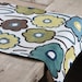 Handmade Table Runner - Brown, Blue and Green Flowers - FREE US SHIPPING