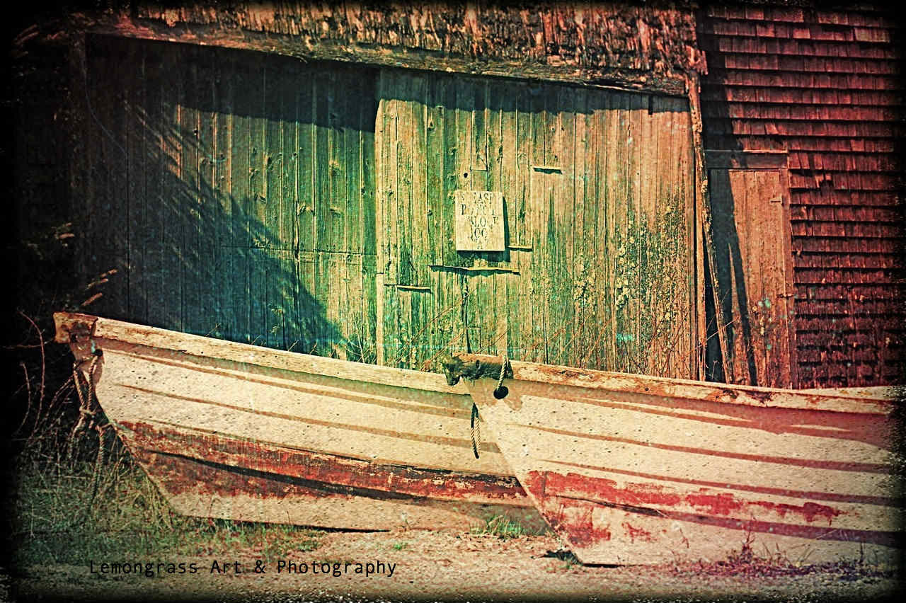 Old Boats Vintage Green Fine Art Print 6 x 9 Plus 4x6, 8x12, 10x15, 12x18