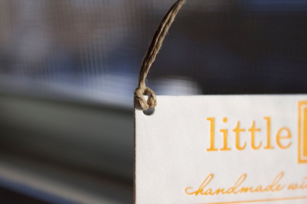 Letterpress Hangtag - Custom Handmade Upscale Jewelry Tags Clothing Hangtags - Set of 1000