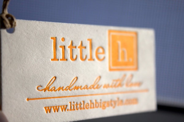 Letterpress Hangtag - Custom Handmade Upscale Jewelry Tags Clothing Hangtags - Set of 1000
