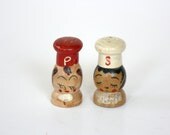 Mr. Salt and Mrs. Pepper Chef Wooden Salt and Pepper Shakers Small Size