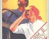 Sovet Political Posters. Comrade, join our collective farm. Moscow, Leningrad. PROPAGANDA collectible 1930s