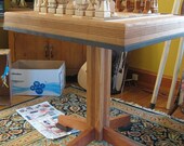 Handmade custom Chess Table etsy Cherry Maple Chess Table hand carved chess pieces