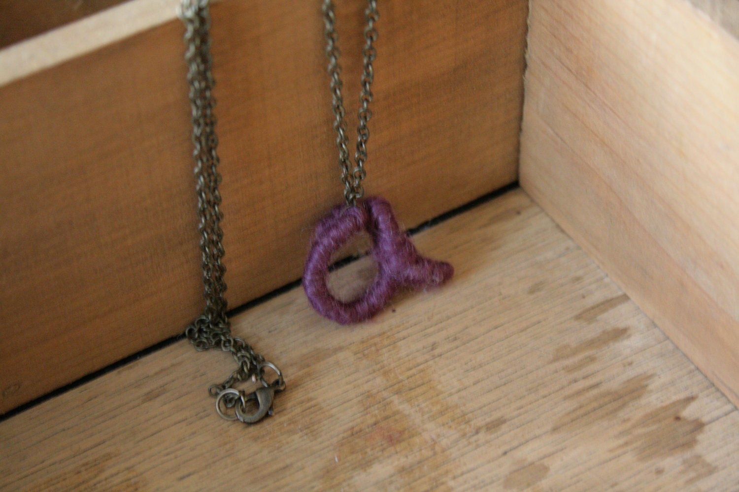 Purple "a" Initial Necklace by AFineTangle