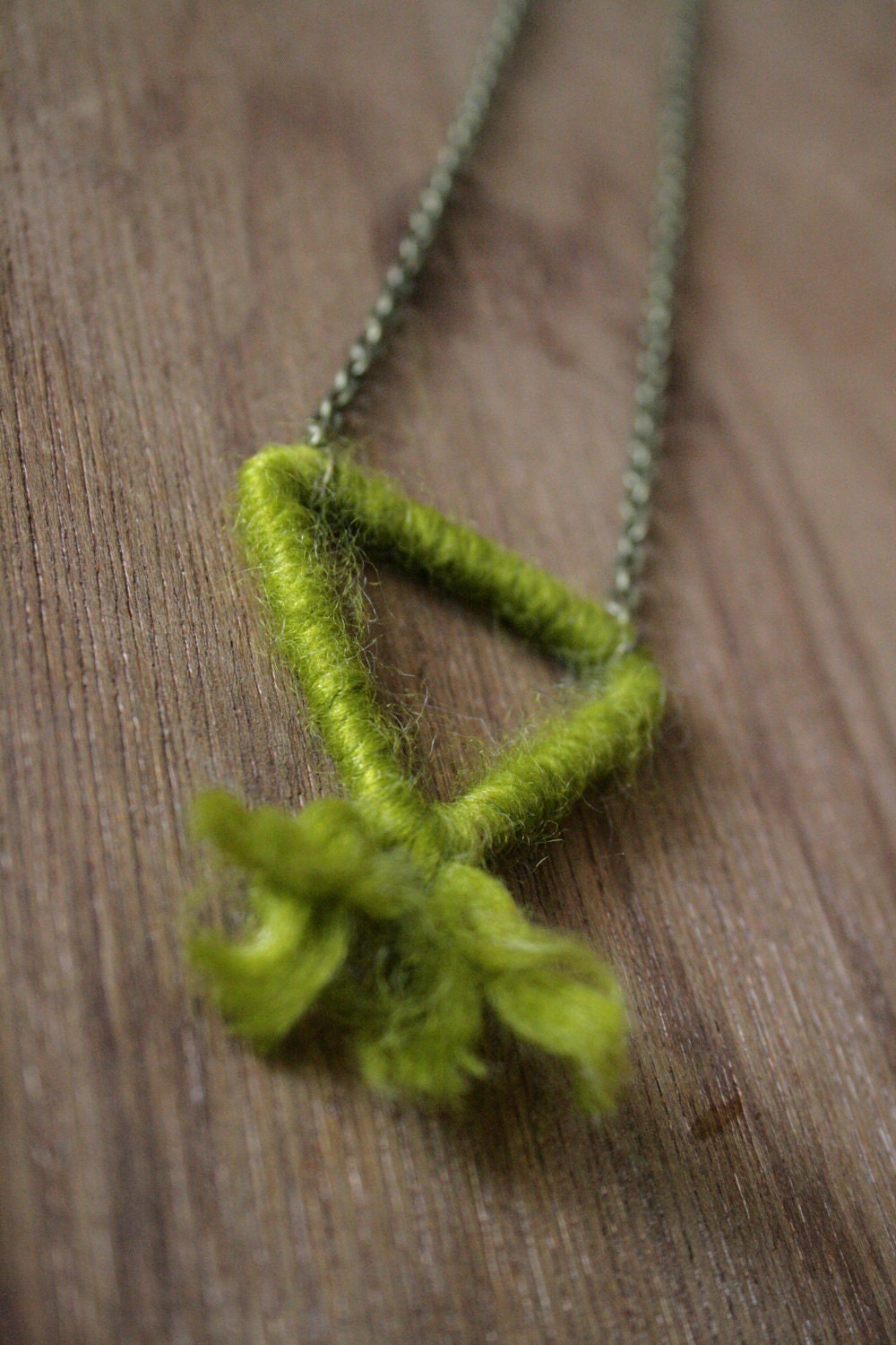 Avocado Orange Triangle Necklace by AFineTangle
