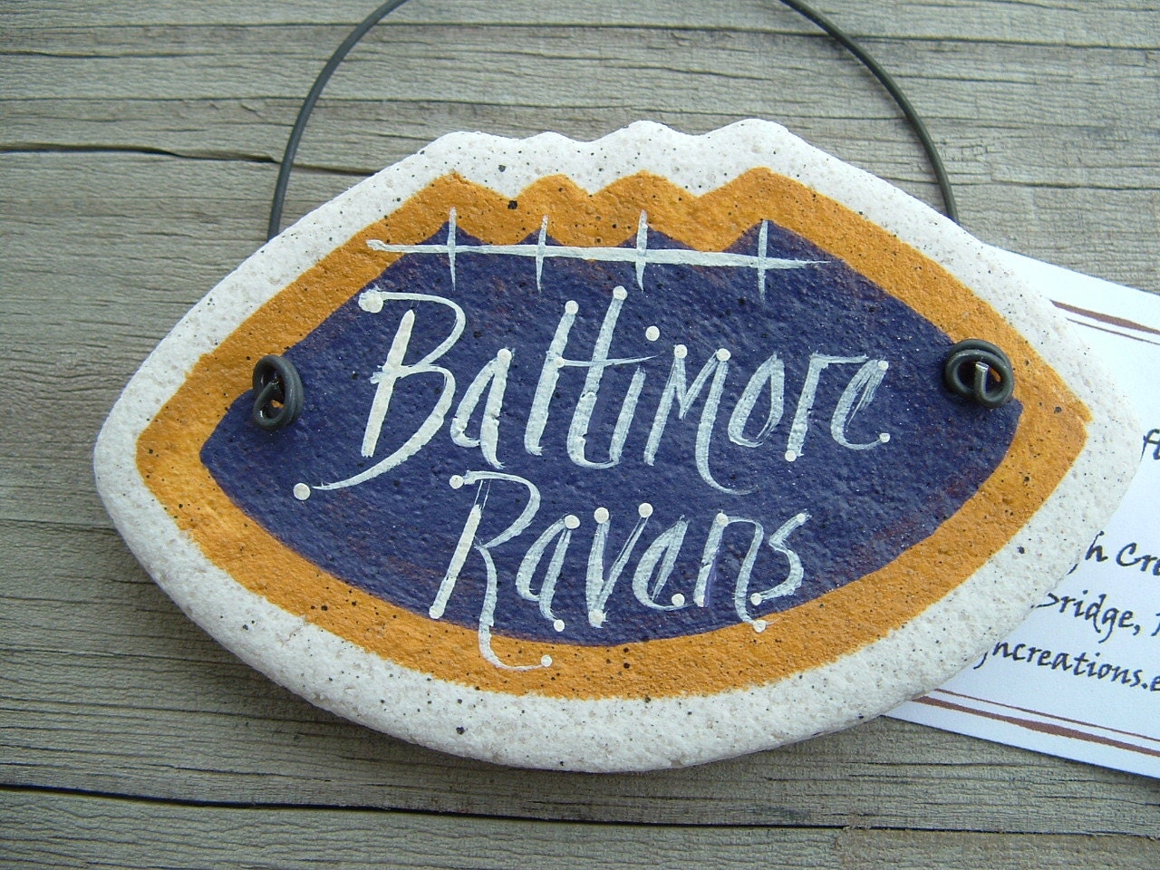 Baltimore Ravens Salt Dough Ornament Hanging Birthday / Xmas Ornament