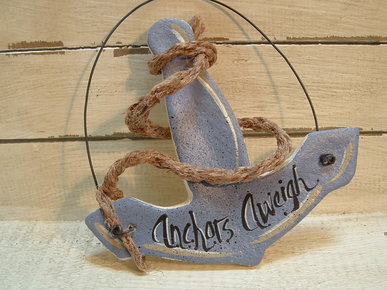 Salt Dough Anchor Ornament / Nautical Beach Decor
