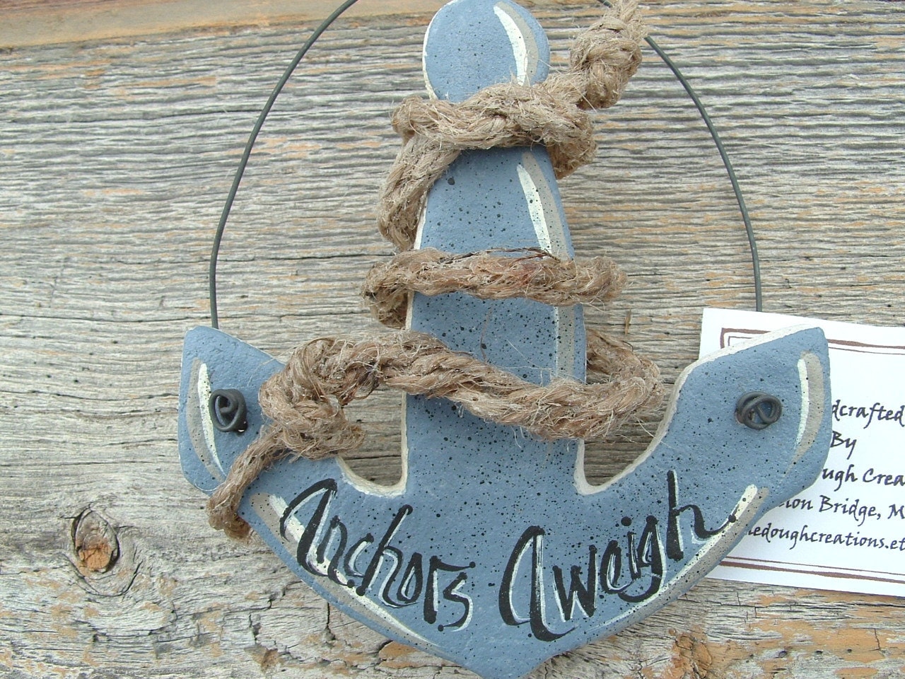 Salt Dough Anchor Ornament / Nautical Beach Decor