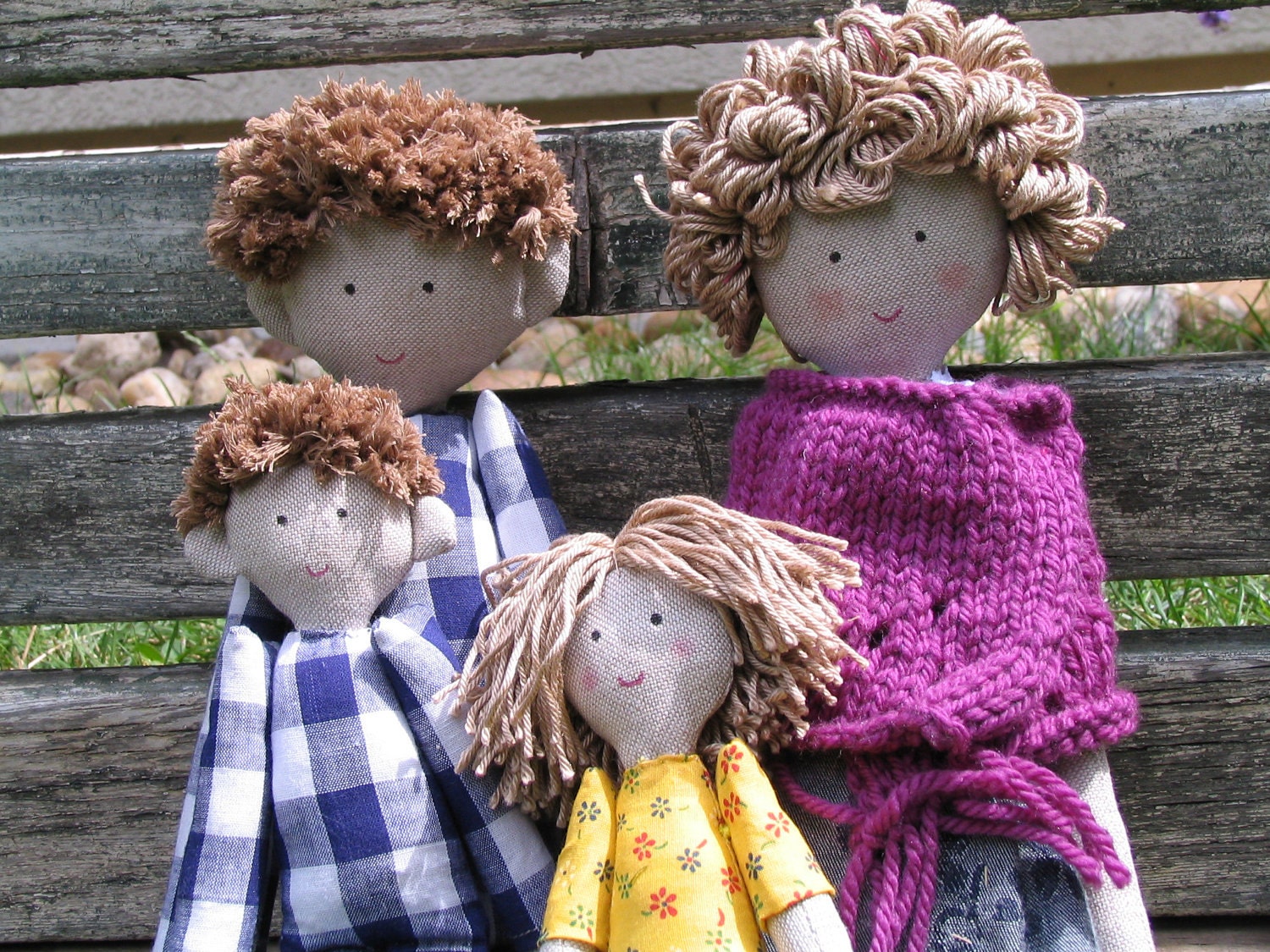 Family doll, family rag doll, custom personalized dolls