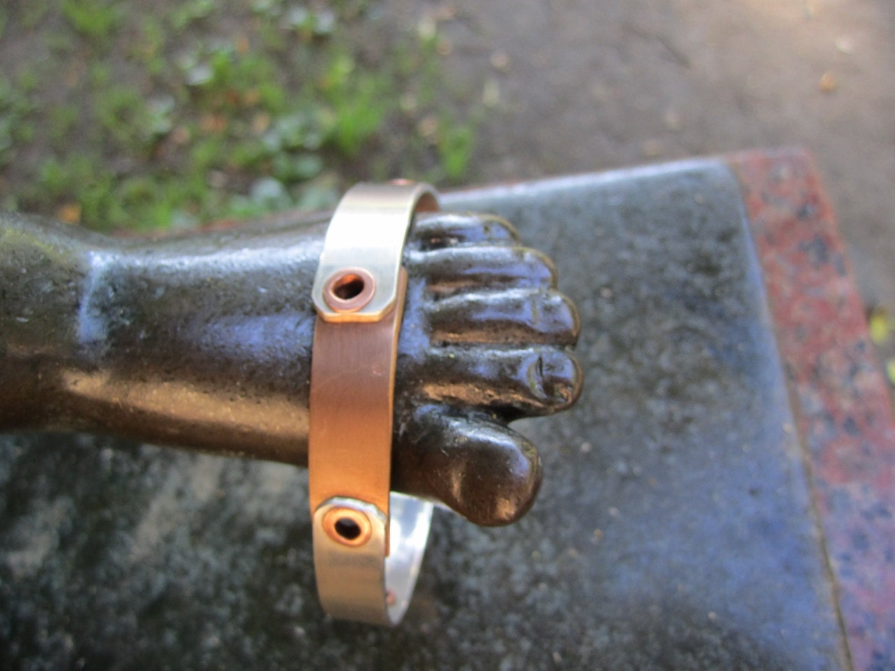 Mixed Metals and Sterling Silver Bangle