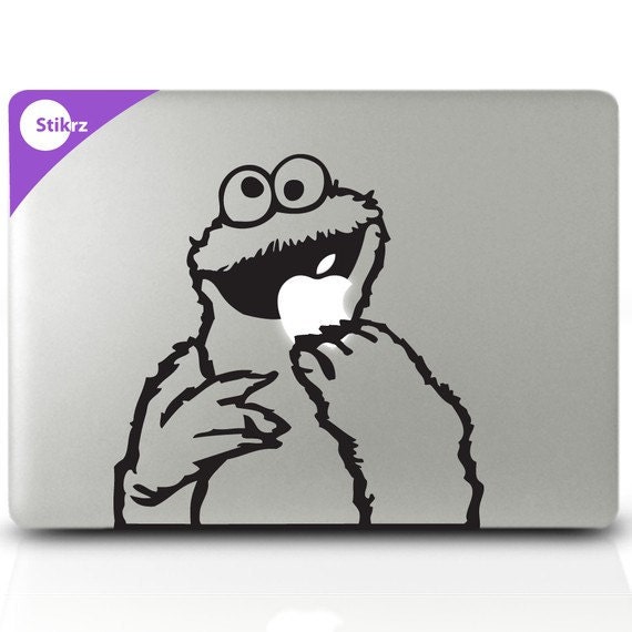 BUY any 2GET1FREE - Mac Stickers decals - Cookie Monster - Removable apple laptop computer decal stickers Geekery - 19A