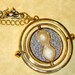 H-P Time Travel Turner Necklace, H-L, Crookshnk Cat, Personalised mini parchment Note (silver sparkly...)