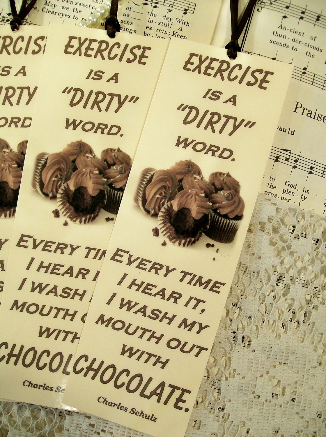 Bookmark Funny Exercise and Chocolate Humorous Bookmarks and Gifts