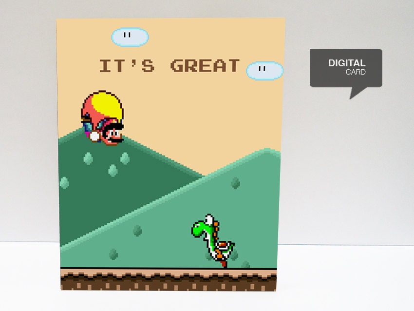 Super Mario World  Valentine's Day Love Printable Card