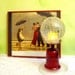 Votive candle holder, red glass, battery candle, home decor