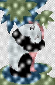Panda Counted Cross Stitch Pattern PDF Digital Download