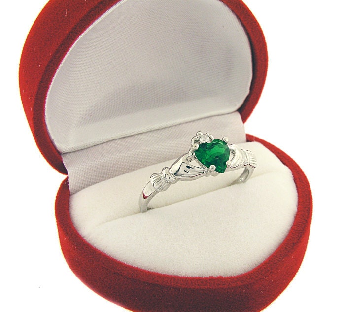 Claddagh ring- sterling silver. 925-any birthstone-fast delivery-any contry