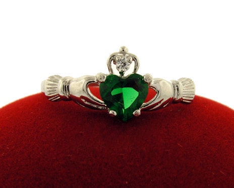 Claddagh ring- sterling silver. 925-any birthstone-fast delivery-any contry