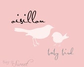 Baby Bird (French Oisillon) Print, 8x10 Print (Blush Pink Shown) Baby Series BUY 3 GET 1 FREE