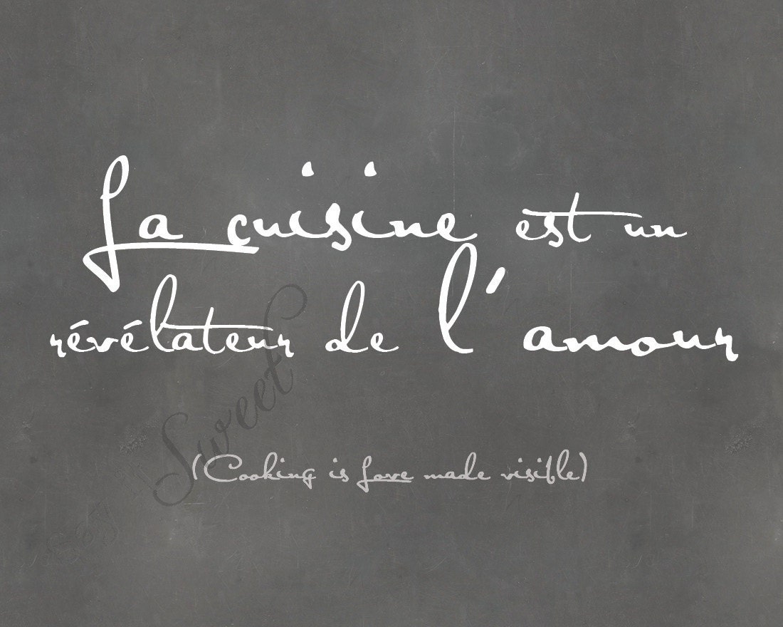 Cooking is Love made visible. 8x10 print (chalkboard shown)